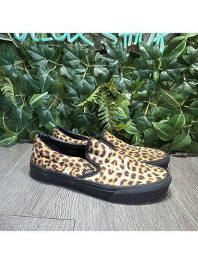 Vans Slip On Leopard Womens Size 9.5 Animal Print Retro Urban Summer Casual